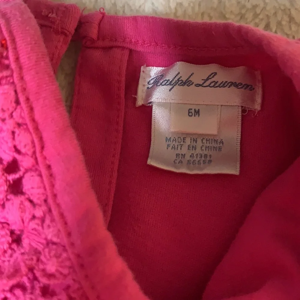 Ralph Lauren Pink Dress 6M Short Sleeves EUC